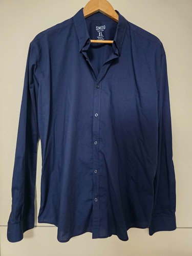 Smog herren hemd dunkelblau - herren,